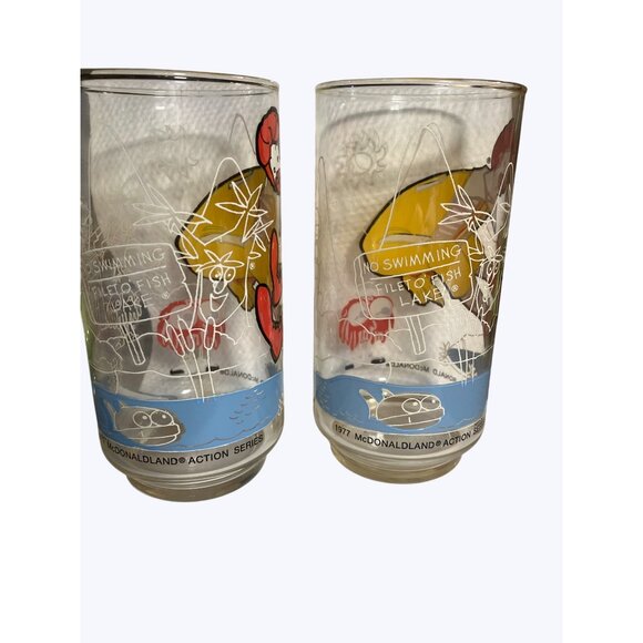 Vintage 1977 McDonalds Collectible Glass Set With Retro Ronald Mcdonald Graphic - Picture 3 of 11